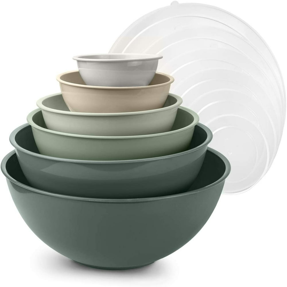 Cook with Color 12 Piece Mixing Bowls Set with Lids 6 Prep Bowls and