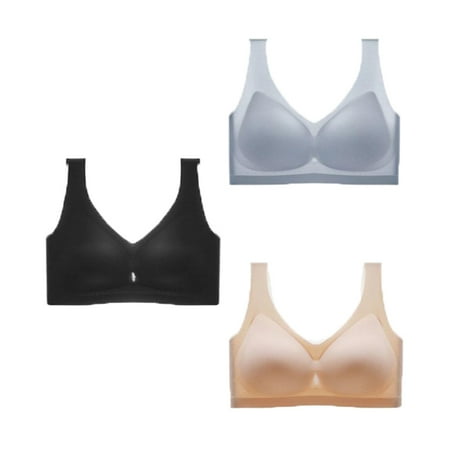 

UP TO 15% OFF! 3 Pieces Women s Blissful Benefits Super Soft Wireless Lightly Lined Comfort Bra 80A/B/C/D