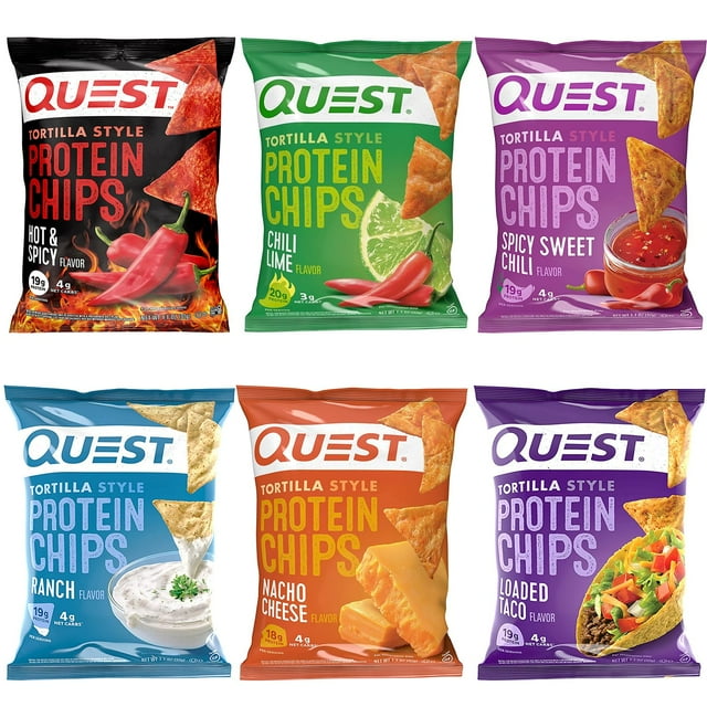 Quest Protein Chips Variety Pack Assorted Flavors High Protein Snacks 6 Pack High Protein