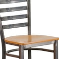 thumbnail image 6 of Emma + Oliver Clear Coated Metal Ladder Back Barstool, Natural Wood Seat, 6 of 11