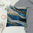 thumbnail image 2 of PRATYUS   Navy Blue Throw Pillow Covers, Gold Teal Abstract Marble Throw Pillows Cover, Turquoise Modern Seasonal Pillowcases Decor Gifts for Bed Couch Sofa Living Room White, 2 of 5