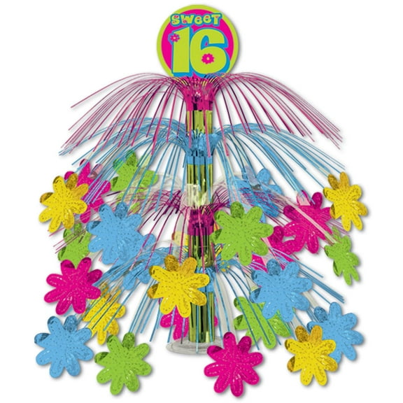 6 Pack Beistle Sweet 16 Birthday Party Cascade Centerpiece- Multicolor