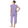thumbnail image 3 of Aria Short Sleeve 100% Cotton Cropped Pajama Set with Pockets, Women’s Sizes XS-4X, 3 of 5