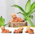 thumbnail image 1 of Figura de resina Zen Monk • Marrón • Adorno de escritorio • Decoración para el hogar y la oficina • Don de meditación y atención plena, 1 of 7