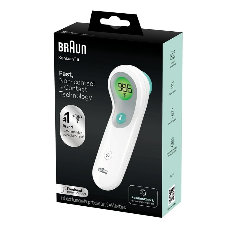 Braun No Touch Forehead Digital Thermometer All Ages White BNT300US