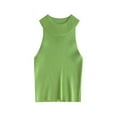thumbnail image 2 of Minnieouse Chaleco Casual moda femenina sólido sin mangas Sexy chalecos transpirable alta elasticidad camiseta sin mangas ropa mujer Prendas para la parte del cuerpo Verde Minnieouse AP017527-03, 2 of 6
