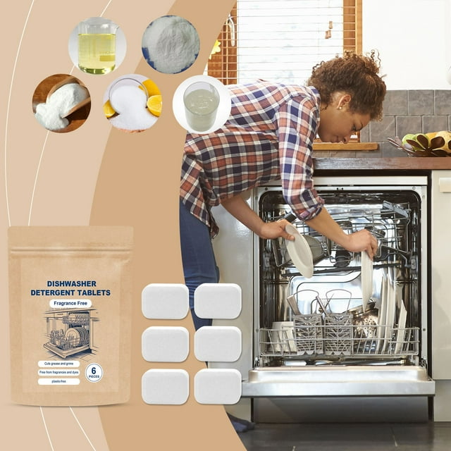 RYRDWP Clearance Dishwasher Detergent Cleaning Tablets – Powerful Stain Removal for Spotless Dishes & Glassware