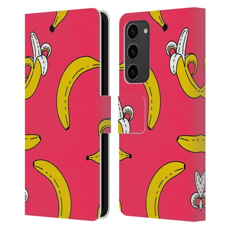 Head Case Designs Officially Licensed Haroulita Fruits Bananas Leather Book Wallet Case Cover Compatible with Samsung Galaxy S23+ 5G