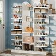 thumbnail image 4 of Tribesigns 13-Tier Shoe Rack, Wood Freestanding Tall Shoe Storage Cabinet for Entryway, White, 4 of 7