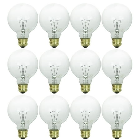 - Sunlite Incandescent 40 Watt G25 Globe 320 Lumens Clear Light Bulb 12 Pack