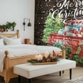 thumbnail image 4 of Merry Christmas Sheer Curtains 84 Inches Long, Red Truck Pine Tree Snowflakes Wooden Light Filtering Window Curtains for Living Room/Bedroom, Rod Pocket Voile Sheer Drapes, 52"Wx84"L, 2 Panels, 4 of 9