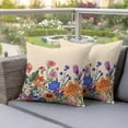 thumbnail image 4 of 2 Pack Outdoor Waterproof Throw Pillow Covers,Watercolor Flower Tropical Plant Decorative Square Patio Pillowcases for Chair Couch Sofa 16x16in, 4 of 9