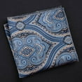 thumbnail image 5 of Anvazise Pocket Square Vintage Pattern Breathable Men Striped Paisley Handkerchief for Wedding Blue, 5 of 13