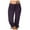 Purple, variant on Brondbend Capri Yoga Pants for Women Cropped Pants Women Solid Color Stretch Mid Waist Drawstring Cotton Linen Athletic Trousers with Pocket Slim Gym Workout Outdoor Jogger Tights Comfy