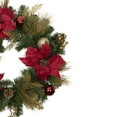 thumbnail image 4 of Northlight Poinsettias and Ball Ornaments Artificial Christmas Wreath - 24" - Unlit, 4 of 5