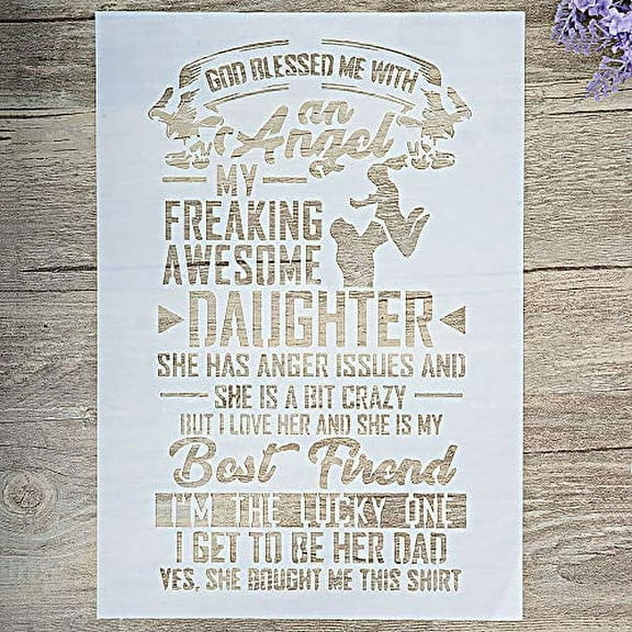 DIY Decorative Daughter Letter Stencil Template for Painting on Walls Furniture Crafts (A4 Size)