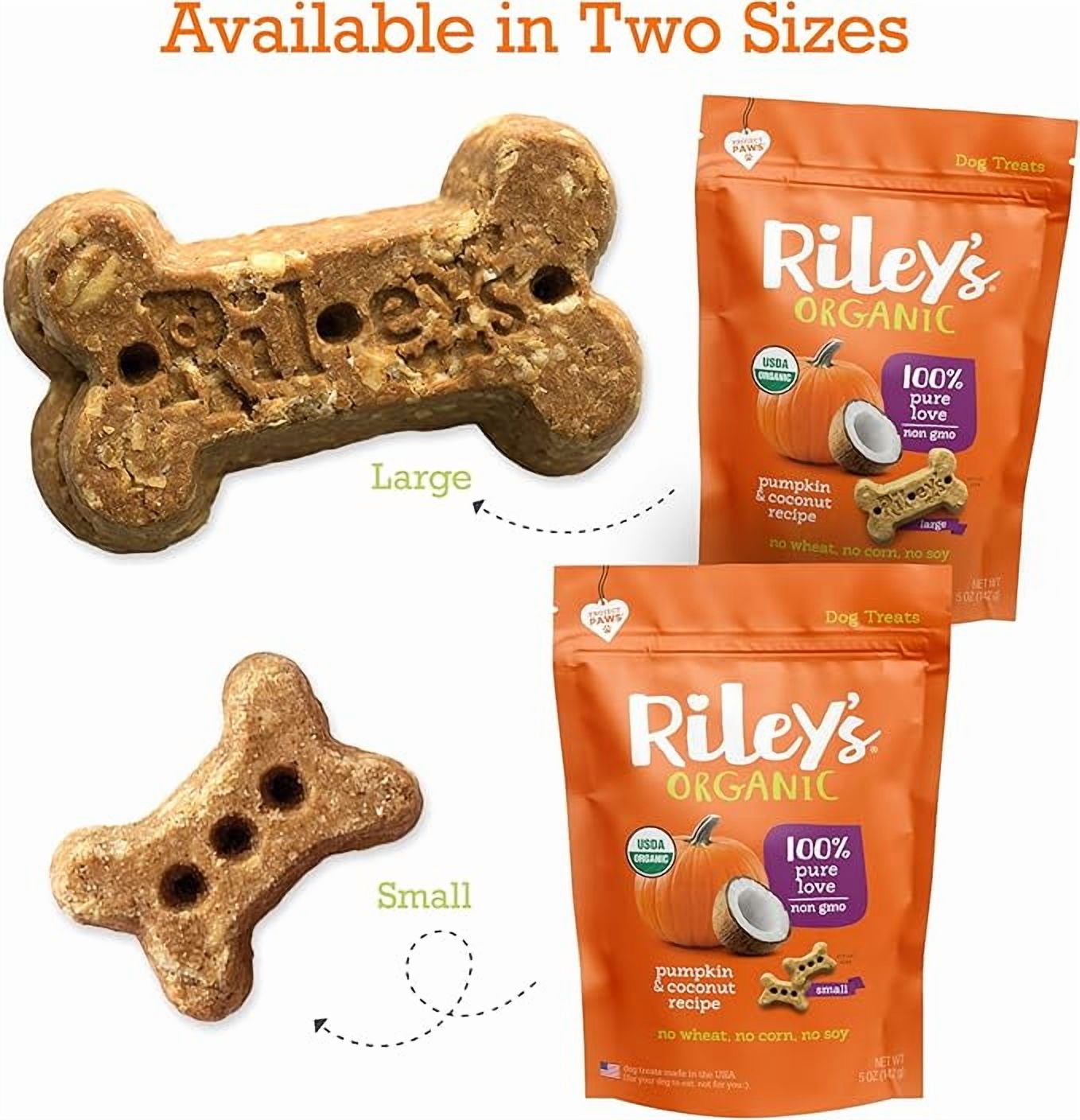 Riley's Pumpkin Dog Treats - Crunchy Dog Treats for Large Dogs - Pumpkin Treats for Dogs with Coconut - (5oz, Large)