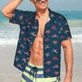 thumbnail image 7 of Pofeuu Octopus Sea Life Print Hawaiian Shirt for Men Sleeves Casual Button Down Summer Beach Dress Shirts T-Shirts,Medium, 7 of 7