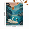 thumbnail image 3 of UXIEQU Elegant Swans Serene Lake Canvas Wall Art Print 15.75x11.81 Inches, 3 of 8