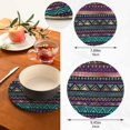 thumbnail image 3 of SKYSONIC Tribal Ethnic Vintage Pot Holders Trivets, 2 Pcs Heat Resistant Trivets,Purple Rustic Aztec Cotton Thread Weave Mats for Hot Pads Pans Pot Bowl Teapot for Kitchen Decor, 3 of 7