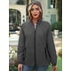 thumbnail image 4 of Chaqueta Impermeable para Mujer, Cortavientos, Impermeable, con Capucha, Plegable y Bolsillos. Gris Oscuro XL, 4 of 9