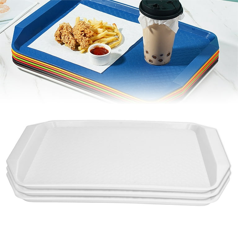 Plastic Tray Cafeteria Trays Large Plastic Tray Food Serving Tray 3PCS  Colorful Food Tray Rectangle Thickened Binaural Plastic Tray Heat  Resistance Stackable Cafeteria Trays For 