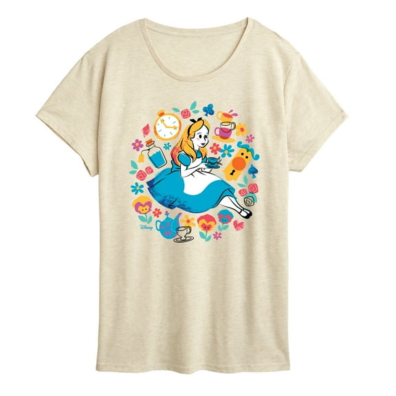 Disney - Alice in Wonderland - Alice With Icons - Women's Short Sleeve Graphic T-Shirt