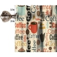 thumbnail image 6 of Coffee Valances Curtain, Rod Pocket Abstract Retro Rustic Farmhouse Kitchen Decor Printed Window Valances Short Curtain for Living Room Bedroom Bathroom W54xL18in 1 Panels, 6 of 6