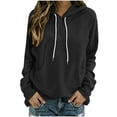 thumbnail image 1 of LLYWEY Sudadera con Capucha de Forro Polar Suave con Cordón, Suéter con Capucha Tipo Pulóver con Bolsillo, Casual, Corte Holgado, Estampado Sólido, Manga Larga, Blusas de Otoño, para Mujer, 1 of 7