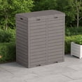 thumbnail image 2 of 76-Gallon Outdoor Trash Can with Lockable Lid, Waterproof & UV-Resistant Resin, Animal-Proof, Drip Tray, Grey, 2 of 7