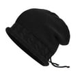 thumbnail image 1 of Adjustable Drawstring Hemming Twist Texture Knitting Hat Women Solid Color Riding Winter Beanie Hat, 1 of 10