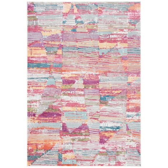 SAFAVIEH Porcello Alexanndria Abstract Area Rug, Red/Blue, 8' x 10'