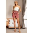 thumbnail image 2 of Shorts pour Femmes Rouge Rouille 14-bm avec Poches Shorts d'Été Décontractés pour Femmes Taille Décontractée Légers Ajustables Nœud Ample, 2 of 5