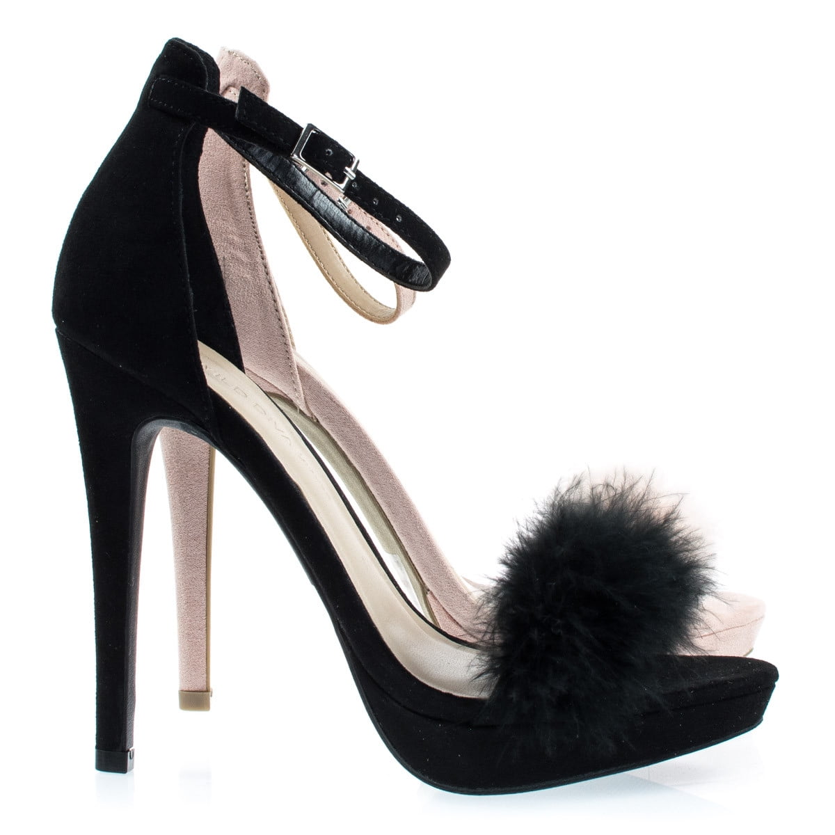 faux fur stiletto heel