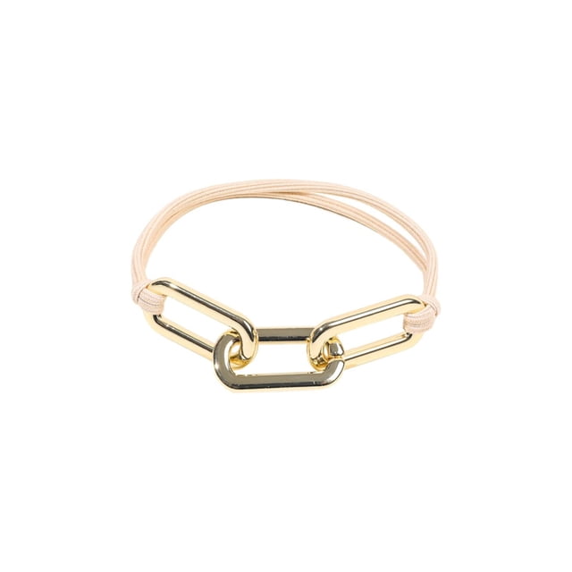 Cadena de cuero, aleación galvanizada, cordón para el pelo, anillo para el pelo, pulsera, cordón para la cabeza, pulsera, diadema elástica negra, pulsera para el pelo de mujer