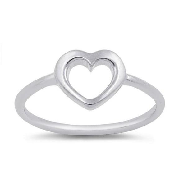 Women's Heart Promise Ring .925 Sterling Silver Band Jewelry Female Male Unisex Size 1