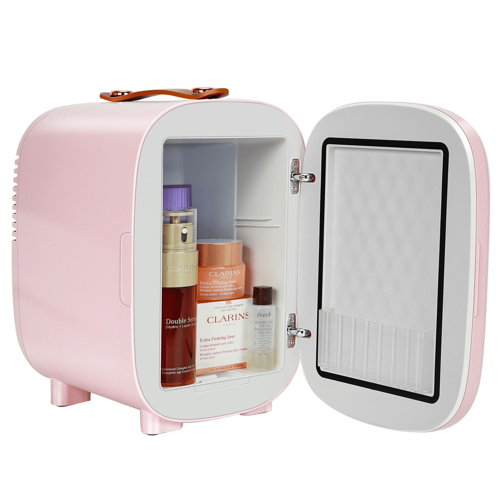 Caynel 5L Portable Retro Mini Fridge 6-can Mini Refrigerator,Pink