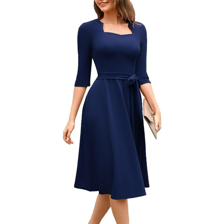 slim fit dress slacks Rungolee Reese 3/4 Sleeve Dress | Female | Size M main image 0