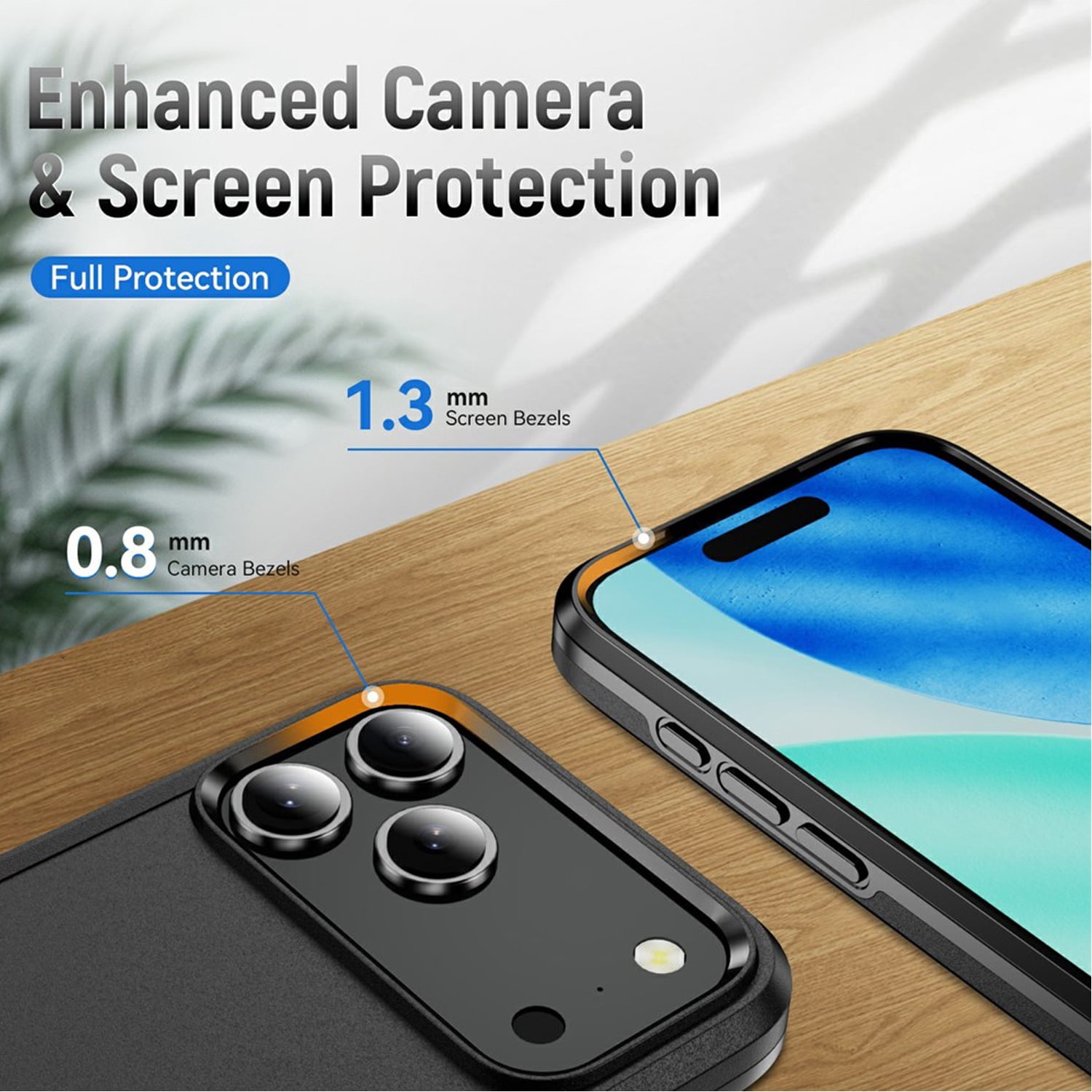 Dual Layers Shockproof Strong Case for iPhone 17 Pro Max - Black