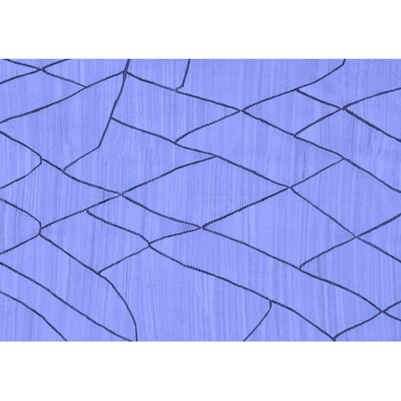 Ahgly Company Indoor Rectangle Solid Blue Modern Area Rugs, 2' x 5'