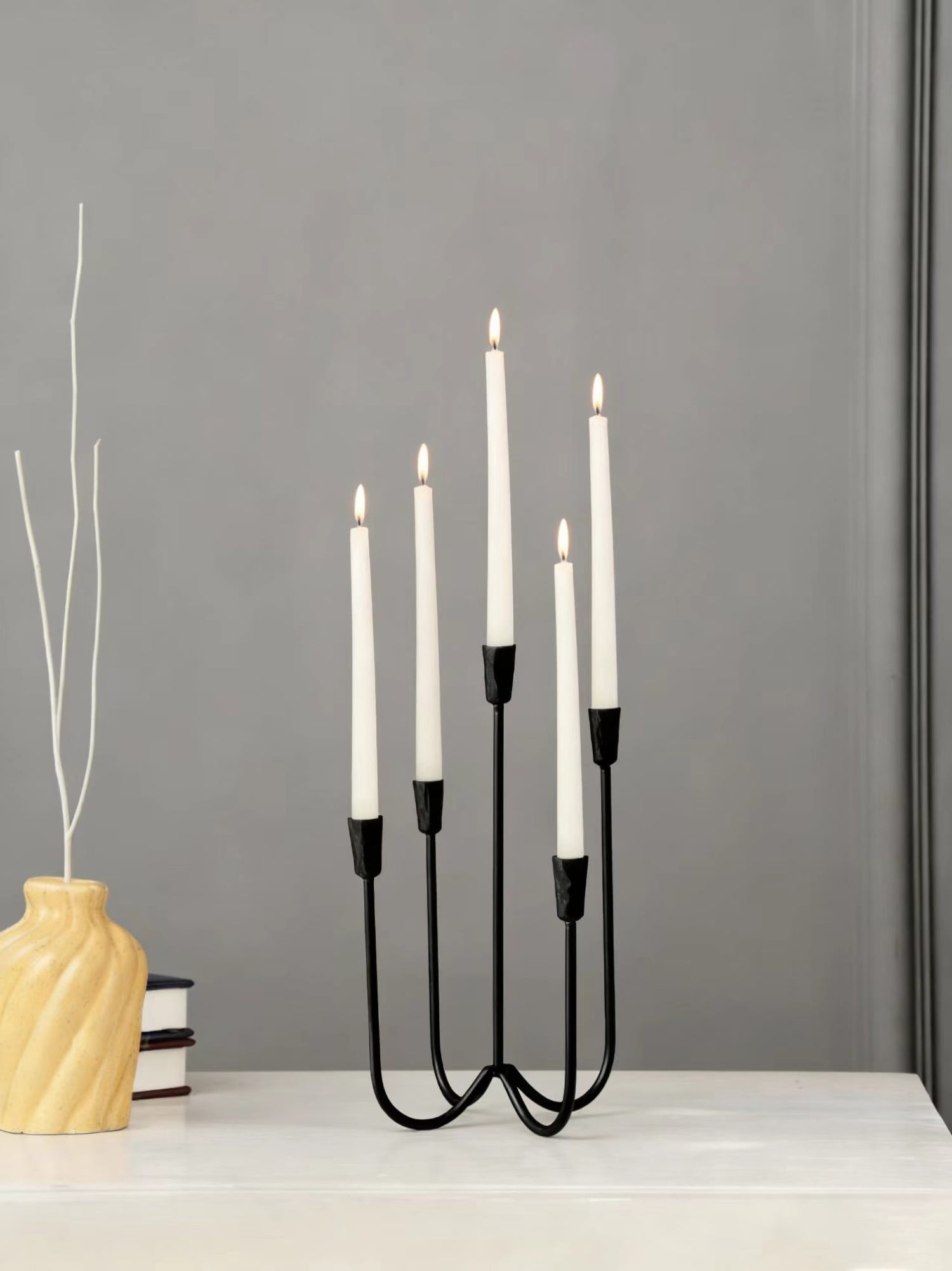 Better Homes & Gardens Black Metal 5-Taper Candelabra