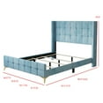thumbnail image 4 of Home Design Gisella Queen Upholstered Panel Bed Frame with Headboard Wingback for Adult, Blue, Easy Assembly, 4 of 6