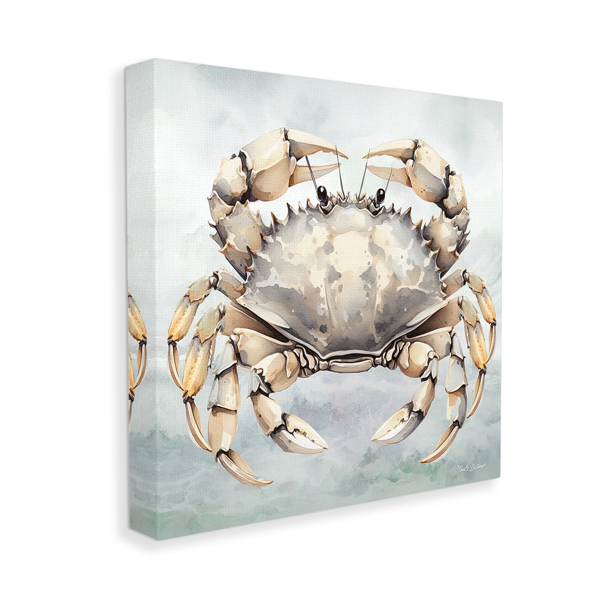 Stupell Industries Detailed Sea Crab Animals & Insects Painting Gallery Wrapped Canvas Art Print Wall Art, 36 x 36
