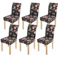 thumbnail image 1 of RYLABLUE Trendy Floral Pattern Stretch Chair Cover Protector Seat Slipcover for Dining Room Hotel Wedding Party Set of 6, 1 of 5