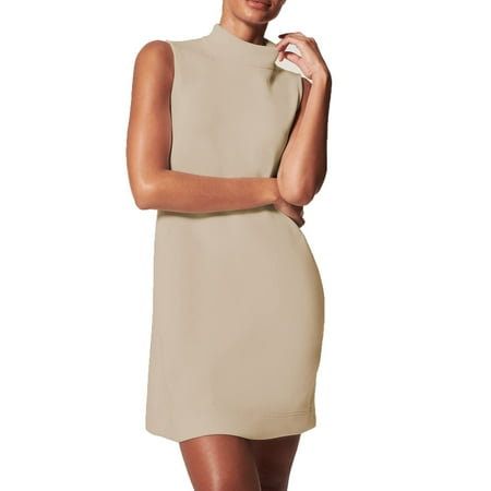 Ploknplq Beach Dress Sundresses for Women Dress for Sleeveless Mock Neck Dress a Line Tank Dress Sundress Khaki Dress for Women Summer Dresses for Women 2024 Casual Dresses for Women Khaki Xxl