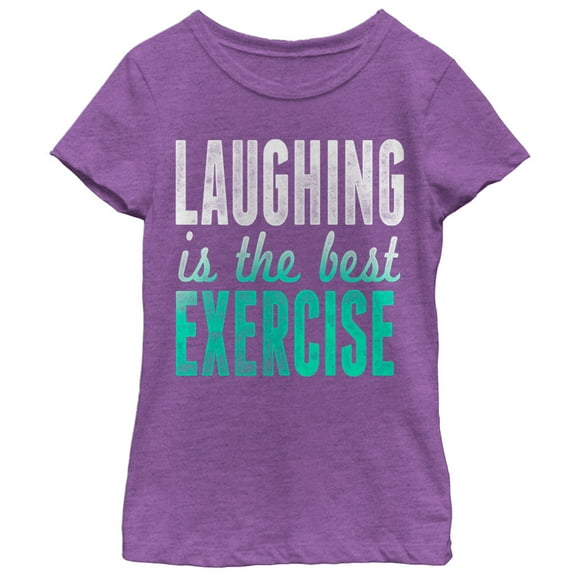 Girl's CHIN UP Laughter Graphic Tee Purple Berry Large