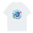 thumbnail image 2 of NAMTYQX T Shirts for Women Short Sleeve Loose Cool Patterned mit Muster Plus Size Scoop Neck Casual Lightweight Cute Summer Tops for Women White Size XL, 2 of 4