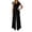 Black, variant on Womens Summer 2 Piece Outfits Casual Blazer Collar Short Sleeve Lace Up Shirt and Wide Leg Pants Sets Dressy Business Matching Suit Sets