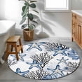 thumbnail image 4 of Area Rug 36in, Summer Ocean Abstract Starfish Floor Carpet Living Room Rug, Seaside Watercolor Coral Non-Slip Welcome Mat Indoor Rugs for Bedroom Dining Room, 4 of 9