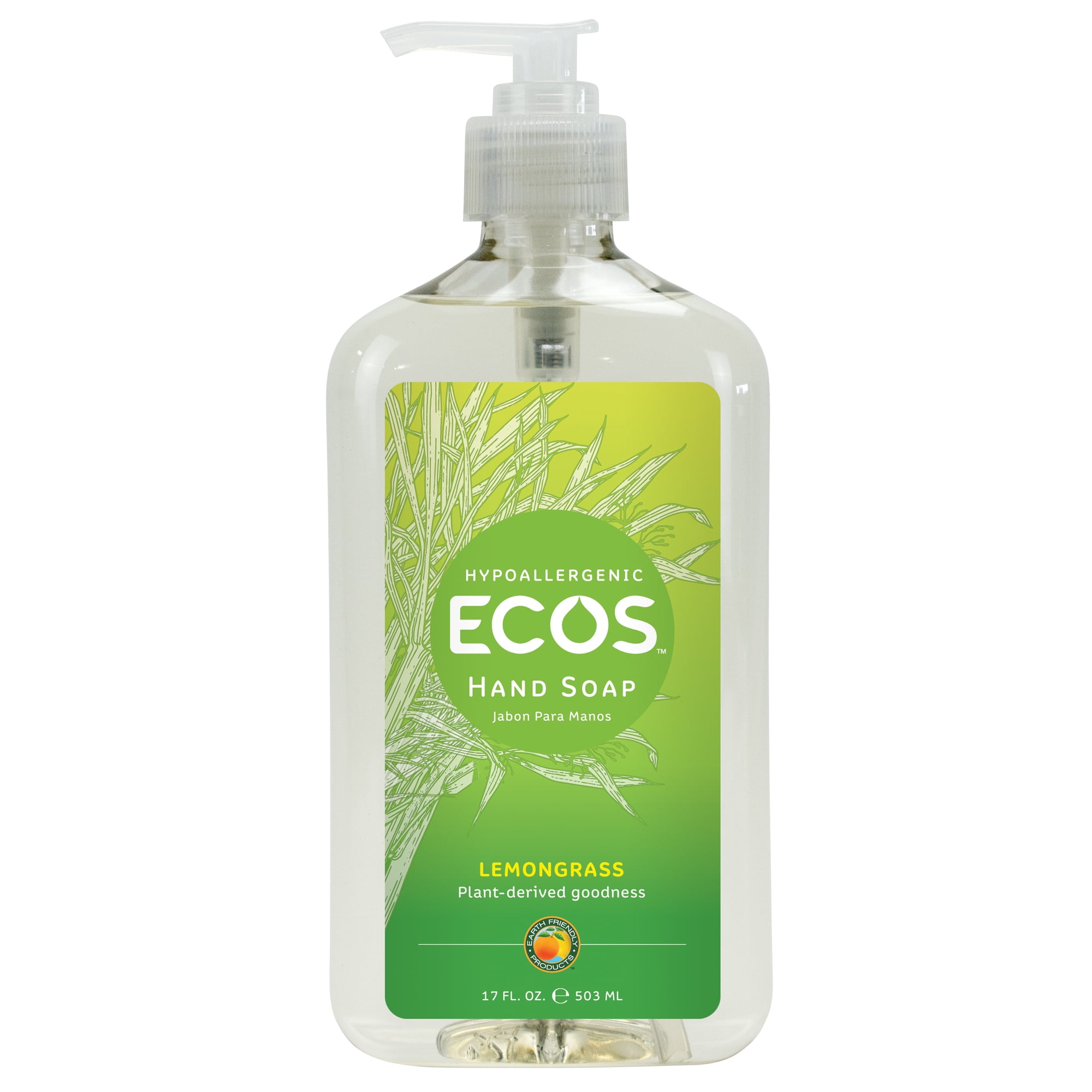 ECOS Hypoallergenic Liquid Hand Soap, Lemongrass, 17 Fluid Ounce